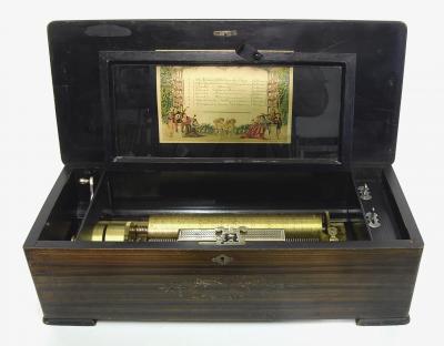 Appraisal: A MOJON MANGER CO SWISS MUSICAL BOX the cylinder movement