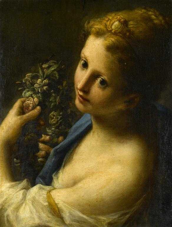 Appraisal: AFTER FRANCESCO MANCINI A YOUNG LADY AS FLORA canvas laid