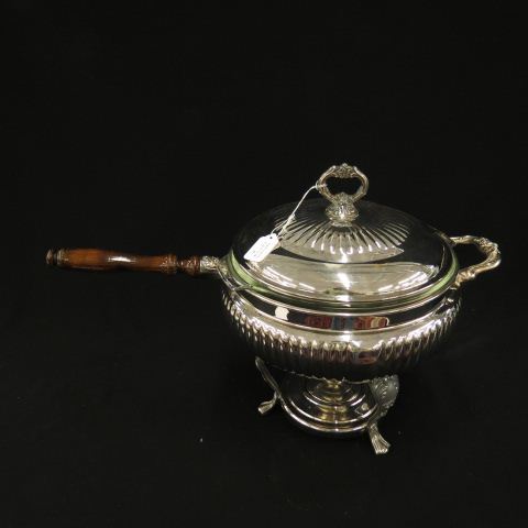 Appraisal: Silverplate Chafing Dishwith stand burner