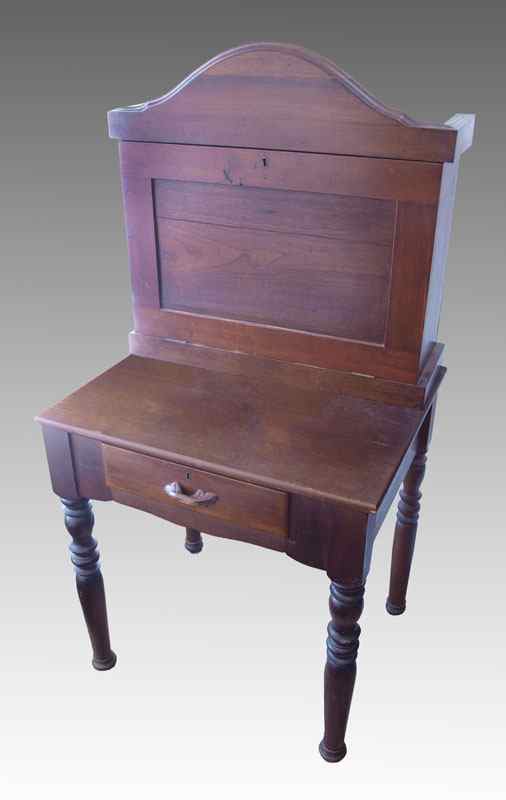 Appraisal: TH C DIMINUTIVE PLANTATION DESK American Country two part desk