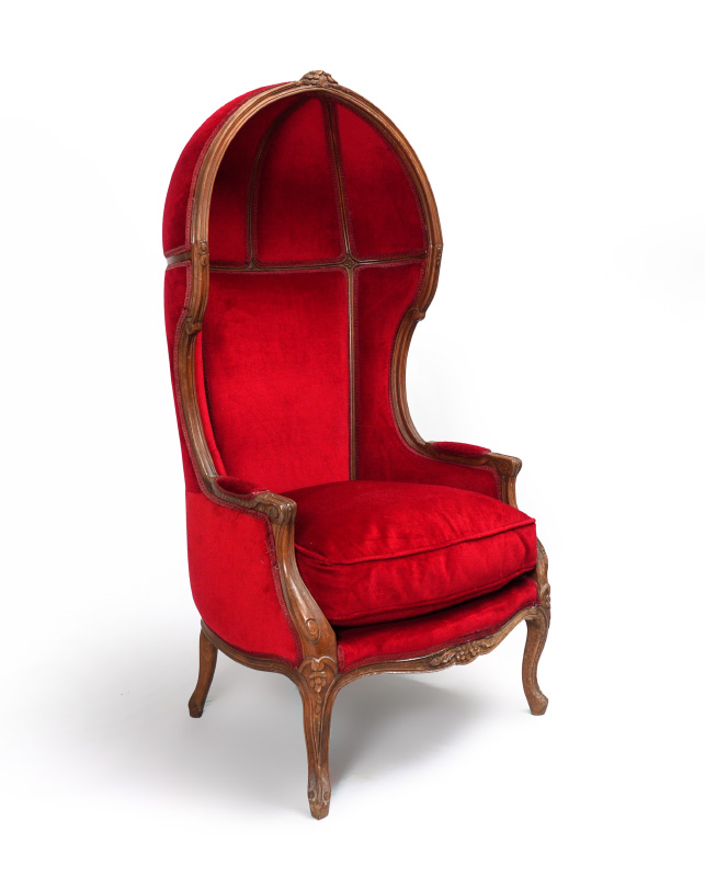 Appraisal: ROSALIND RUSSELL'S FRENCH LOUIS XV STYLE CANOPY CHAIR With paperwork