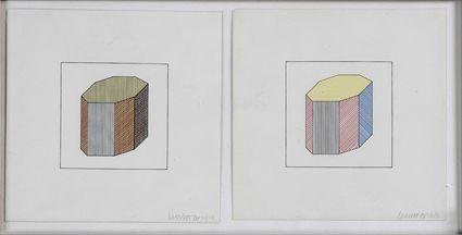 Appraisal: SOL LEWITT - TWO PRINTS HEXAGONS Lithographs in colors x