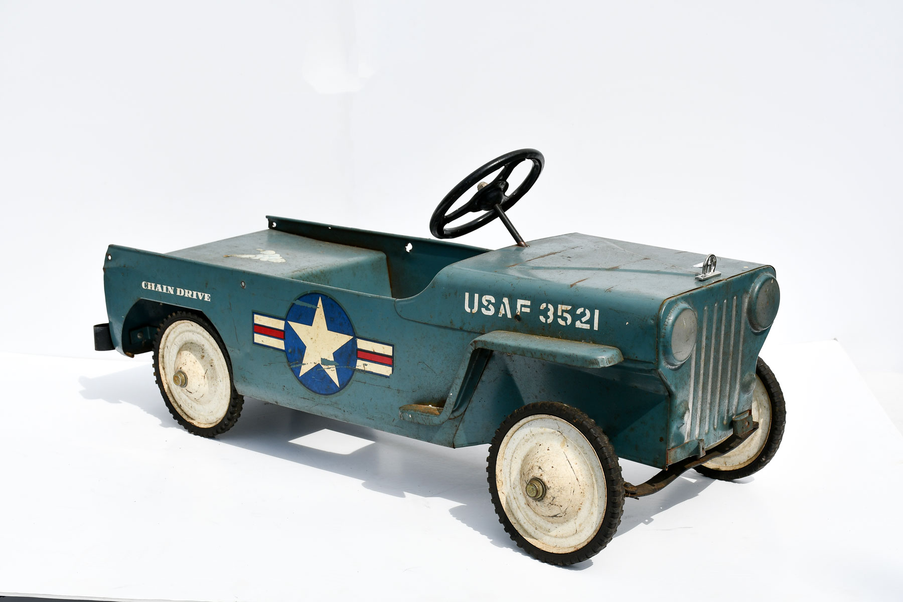 Appraisal: S HAMILTON AIR FORCE JEEP PEDAL CAR Blue with white