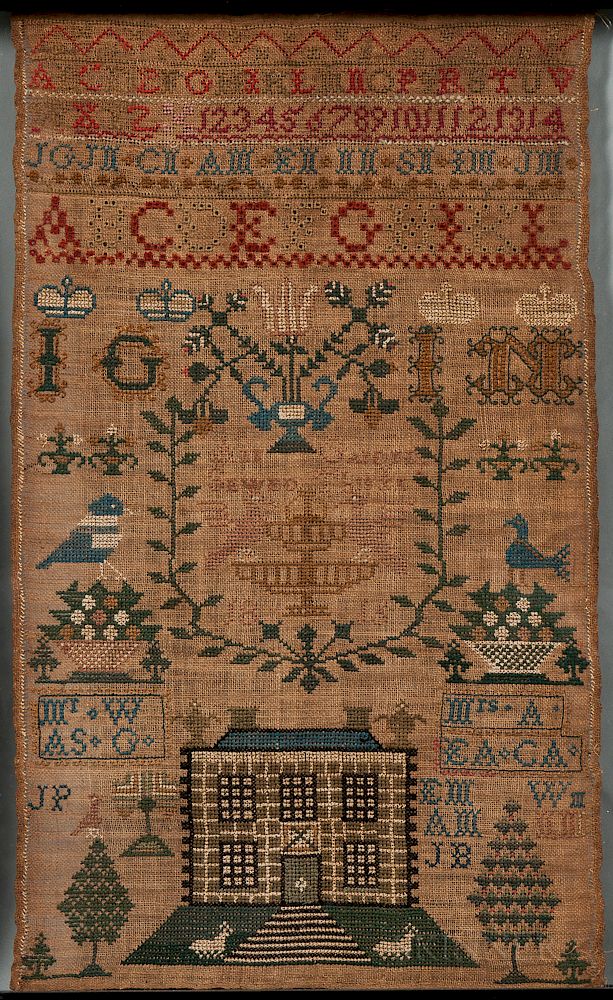 Appraisal: Needlework Sampler Ann Gardner Needlework Sampler Ann Gardner reportedly Stonington