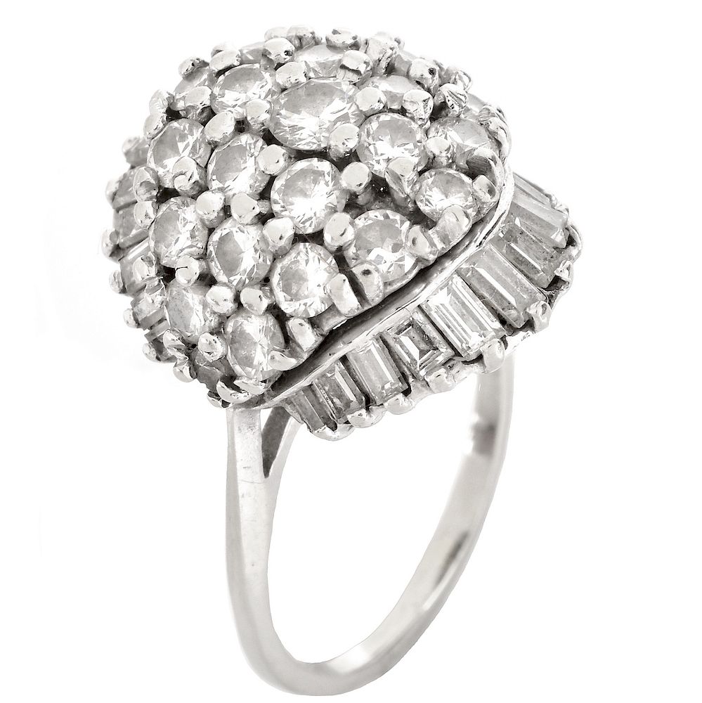 Appraisal: Retro ct TW Diamond Dome Ring Retro Circa s Approx