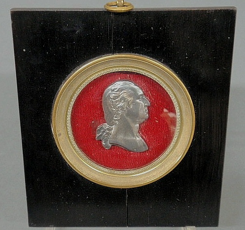 Appraisal: Miniature side portrait of George Washington probably th c in