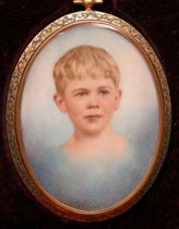 Appraisal: Portrait on Ivory of a Child ca A fine hand