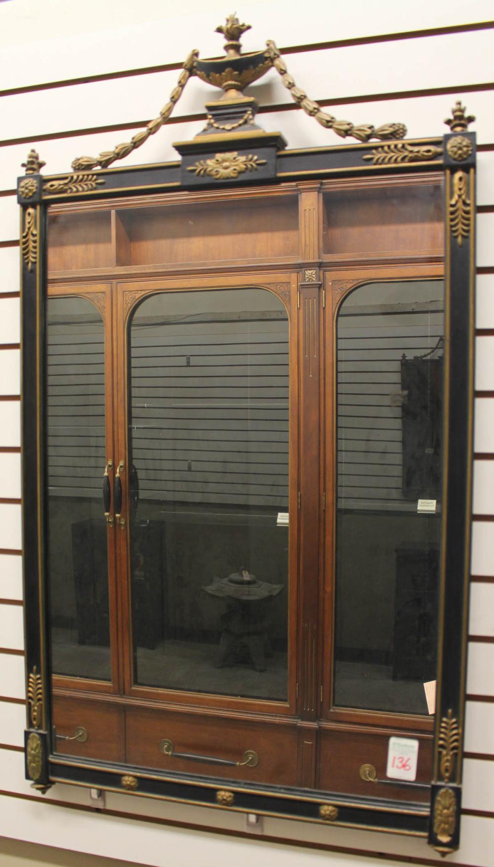 Appraisal: FEDERAL STYLE WALL MIRROR American early th century ebonized wood