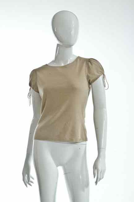 Appraisal: CHANEL BEIGE LIGHTWEIGHT WOOL TOP Autumn size