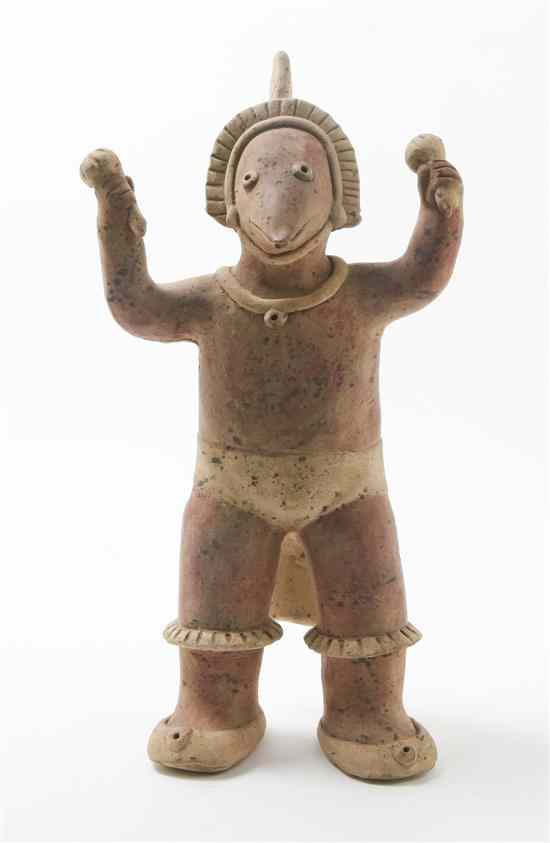 Appraisal: A Pre-Columbian Style Pottery Figure depicted with the head of