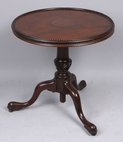 Appraisal: th Century English mahogany two tier retractable table h x