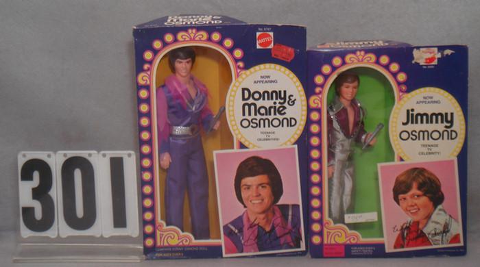 Appraisal: Mattel Donny and Jimmy Osmond Dolls mint in original boxes