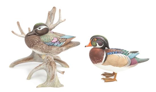 Appraisal: Sale Lot Two Bisque Ducks th st century mounted on