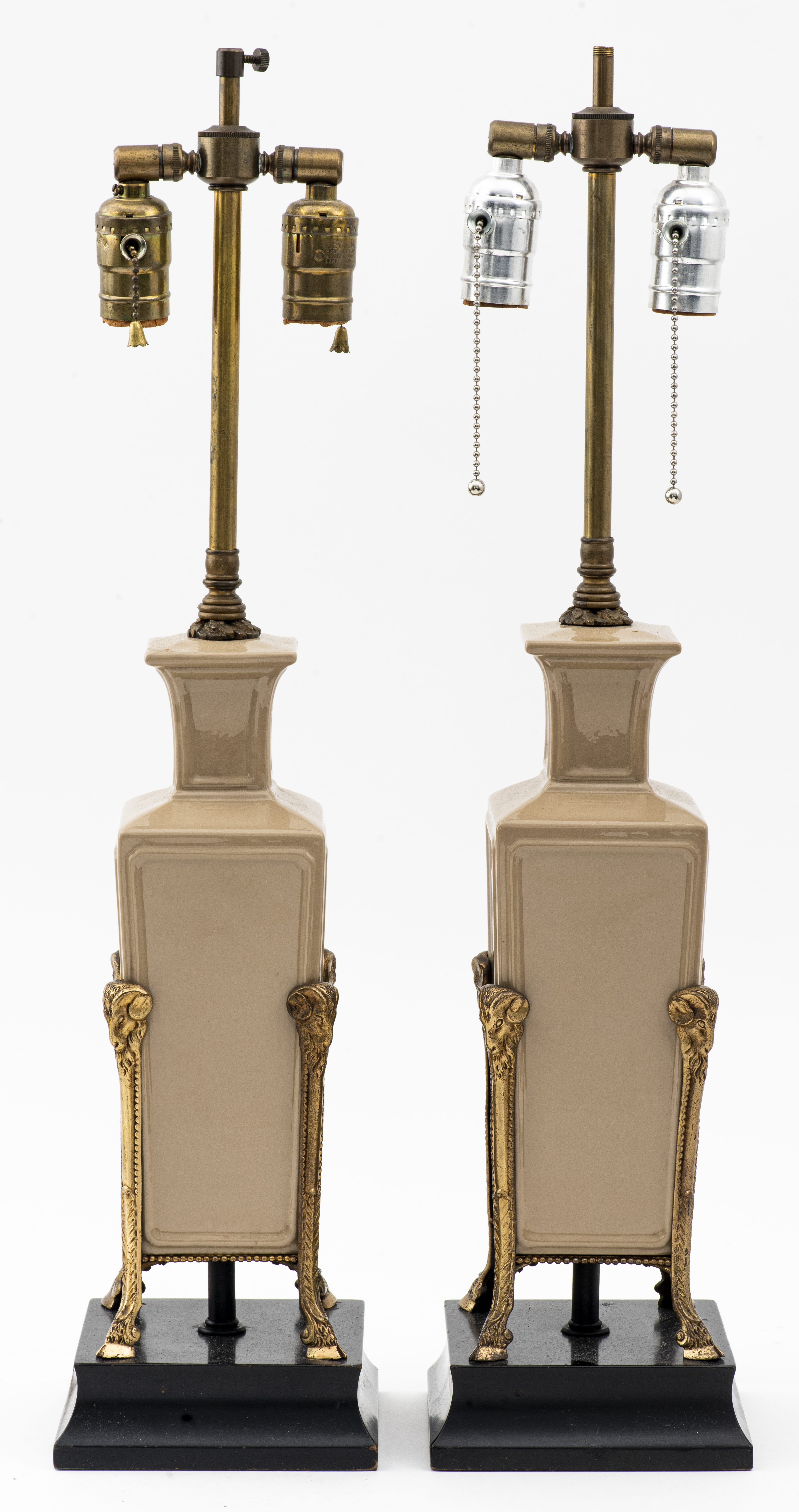 Appraisal: NEOCLASSICAL REVIVAL CERAMIC TABLE LAMPS PR Neoclassical Revival pair of