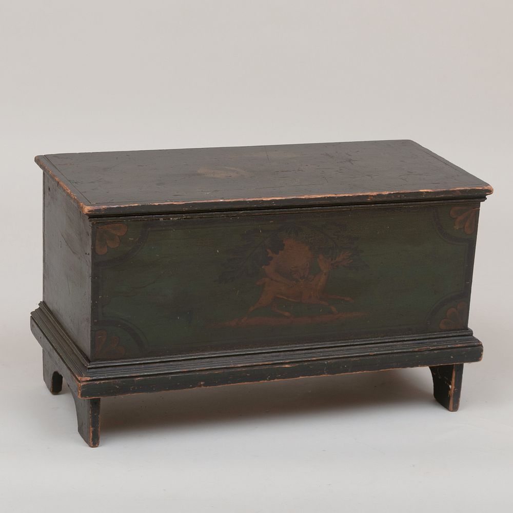 Appraisal: Small Painted Blanket Chest x x in Property of a