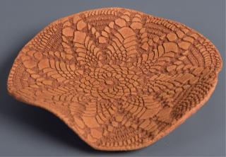 Appraisal: Red Clay Pottery Plate Signed Red clay pottery plate with