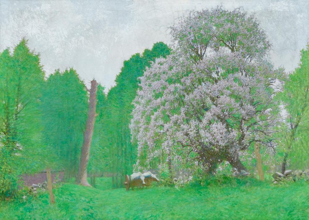 Appraisal: FRANK VINCENT DUMOND American - Tree in Bloom oil on