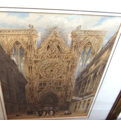 Appraisal: Joseph Josiah Dodd - Rouen Cathedral North Entrance watercolour signed