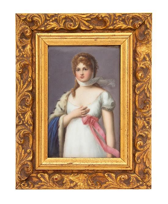 Appraisal: A French Painted Porcelain Plaque Height x width inches A