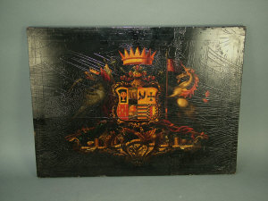 Appraisal: A th century Continental painting on panel depicting the armorial