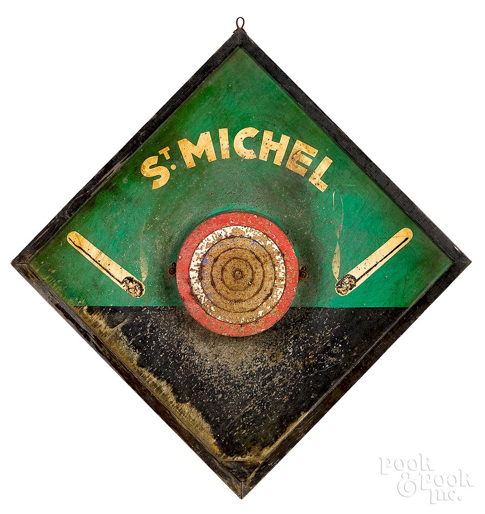 Appraisal: French St Michel Cigarette advertising dart boar French St Michel