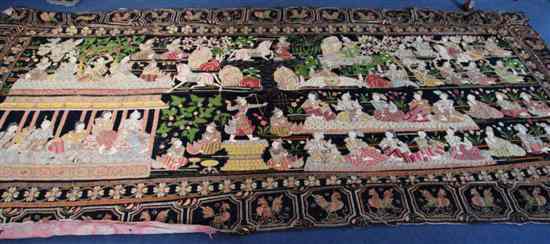 Appraisal: A large early th century Thai jewelled wall hanging decorated