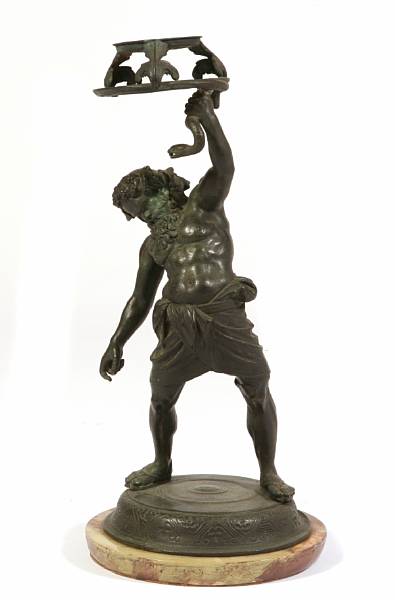 Appraisal: An Italian patinated bronze figure of Silenus circa height in