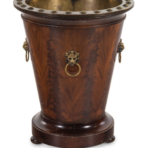 Appraisal: An Edwardian Brass Mounted Mahogany Log Bucket Circa Height overall