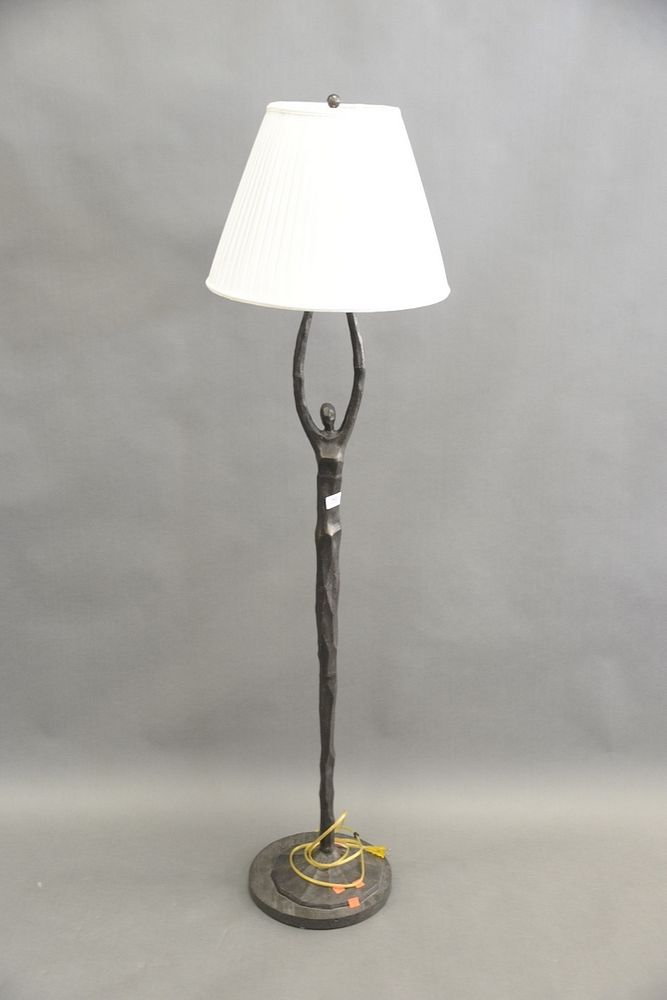 Appraisal: Giacometti Style Bronze Figural Floor Lamp overall height inches Giacometti