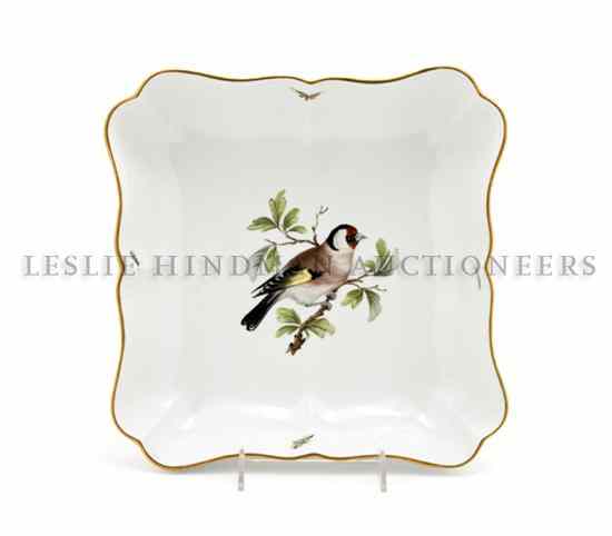 Appraisal: A Meissen Porcelain Serving Bowl of shaped square form centered