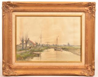 Appraisal: Emile Albert Gruppe Dutch Landscape Painting Watercolor on Paper Dutch