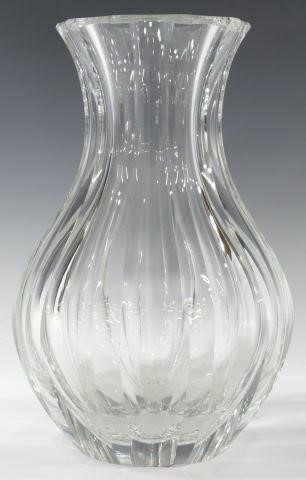 Appraisal: Large French Saint Louis crystal flower vase ribbed design with