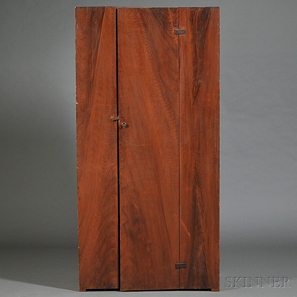 Appraisal: Grain-painted Poplar Clothes Cupboard New England early th century single