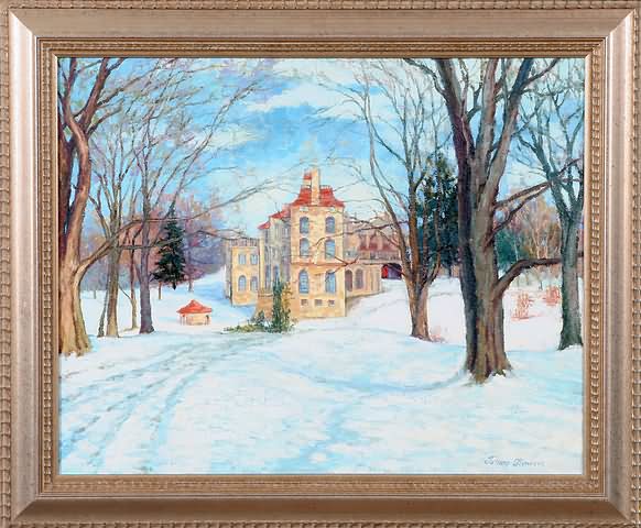 Appraisal: Bucks County Jewel Fonthill Castle Doylestown Pennsylvania oil on canvas