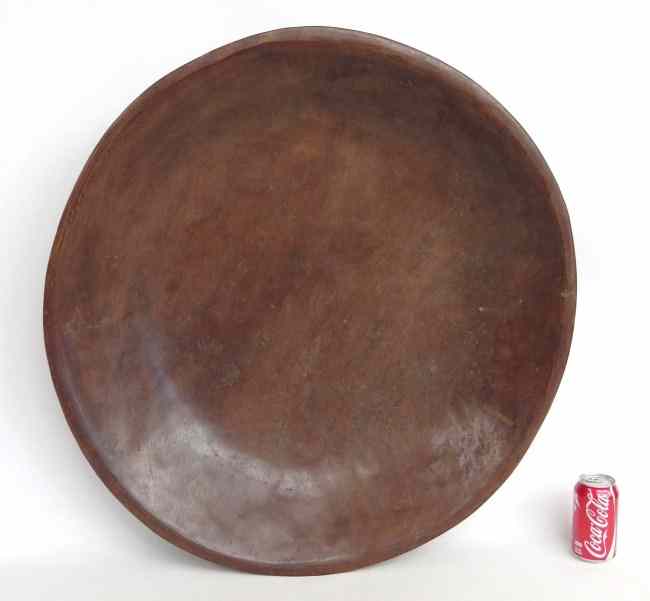 Appraisal: Primitive wooden bowl '' Diameter Provenance Myron Goldfinger Collection