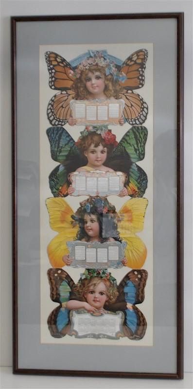 Appraisal: CHRISTIAN HERALD DIE CUT CALENDAR BUTTERFLY An American original Christian