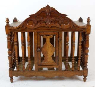 Appraisal: French Provincial pannetiere in walnut French Provincial pannetiere in walnut