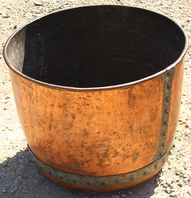 Appraisal: A LARGE OLD COPPER COPPER of riveted construction cm wide