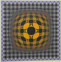 Appraisal: Victor Vasarely Hungarian - Untitled Silkscreen on paper Signed Vasarely