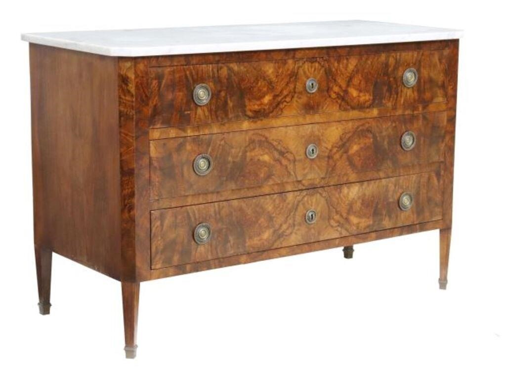 Appraisal: French Louis XVI style burled walnut commode late th c