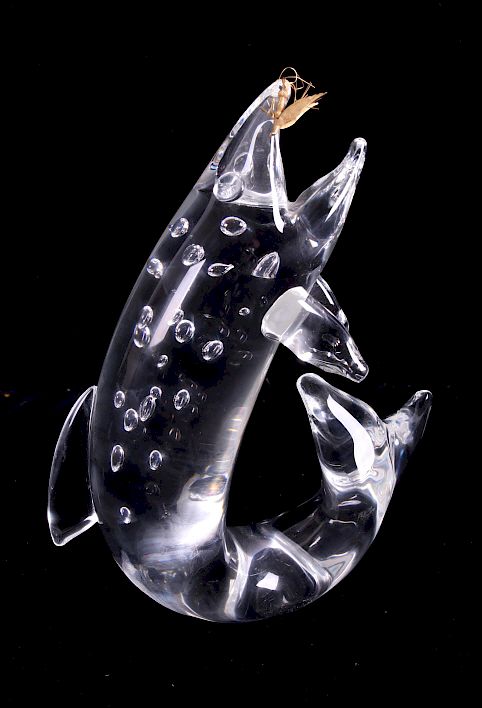 Appraisal: Steuben Glass Trout Figurine Included in this lot is a