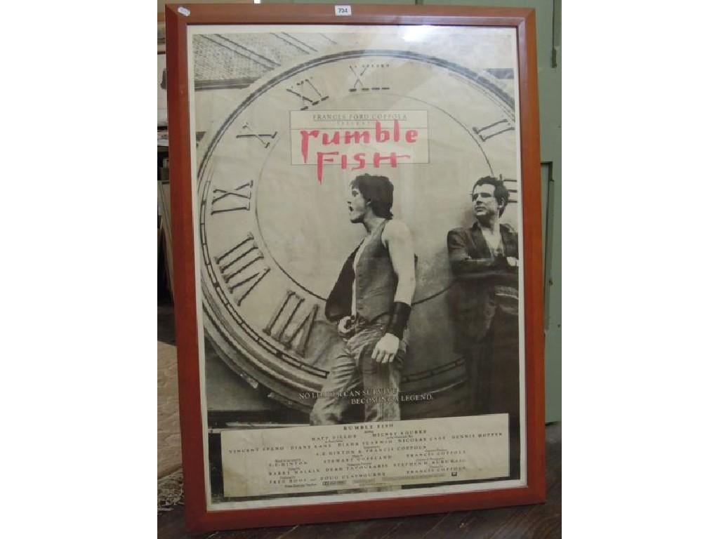 Appraisal: A poster for Francis Ford Coppola's film Rumble Fish starring