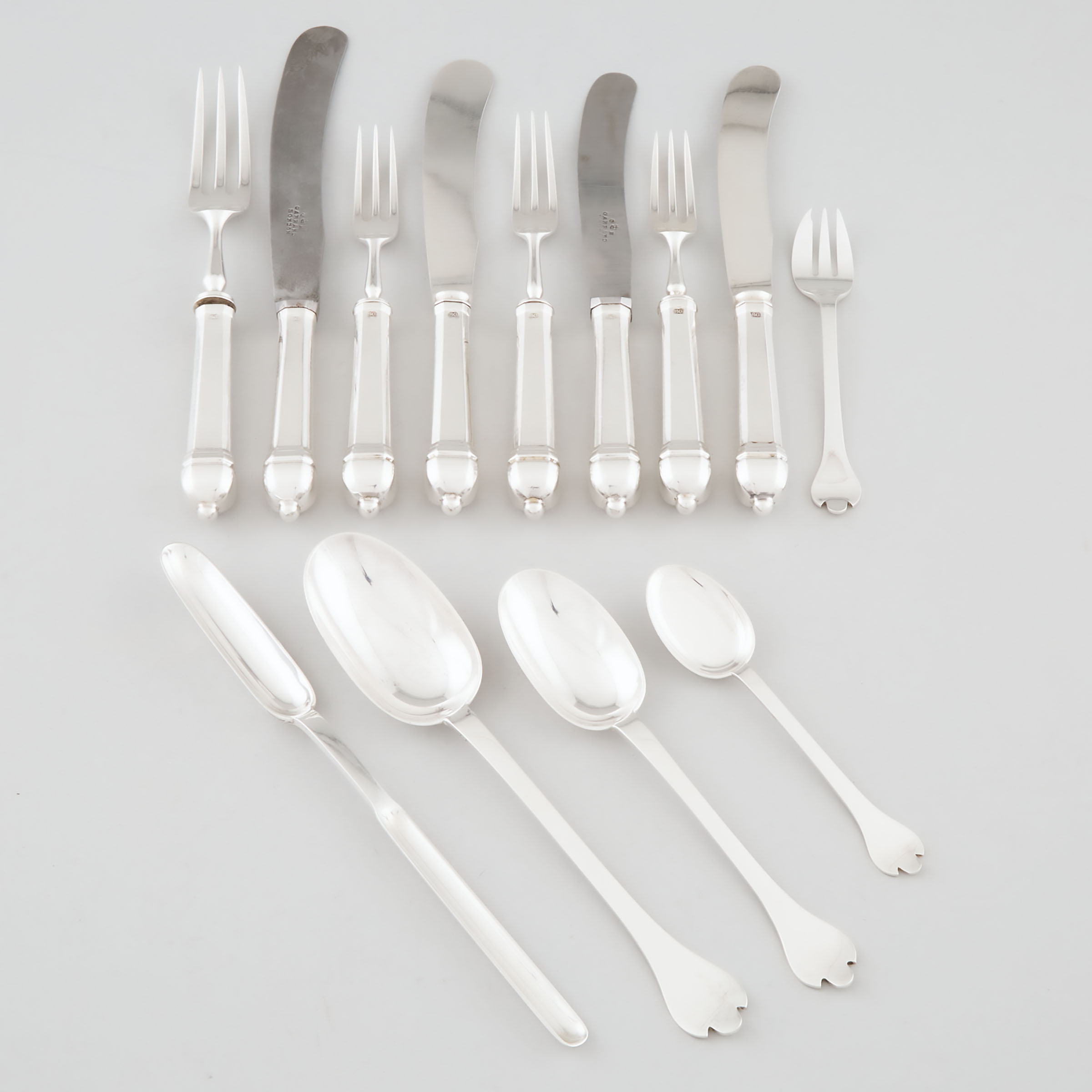 Appraisal: English Silver 'Trefid' Pattern Flatware Service Garrard Co - comprising