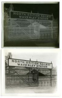 Appraisal: Houdini Harry Glass Negative of Houdini at the Waverley Station