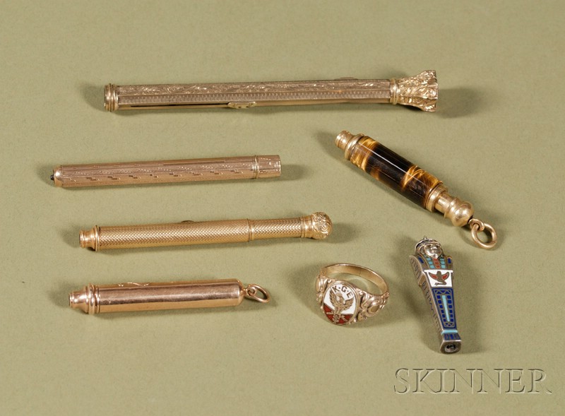 Appraisal: Group of Six Retractable Pencils late th early th century