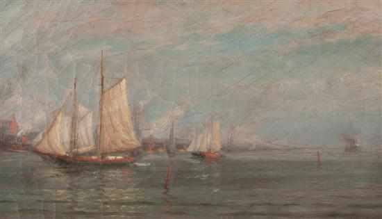 Appraisal: Charles A Watson American - Baltimore Harbor oil on canvas