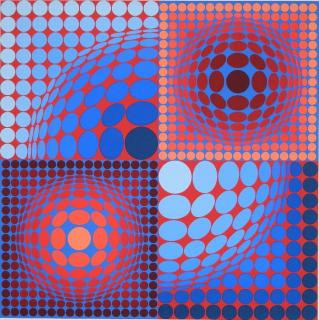 Appraisal: Victor Vasarely silkscreen Victor Vasarely Hungarian - - ''Novega''- silkscreen