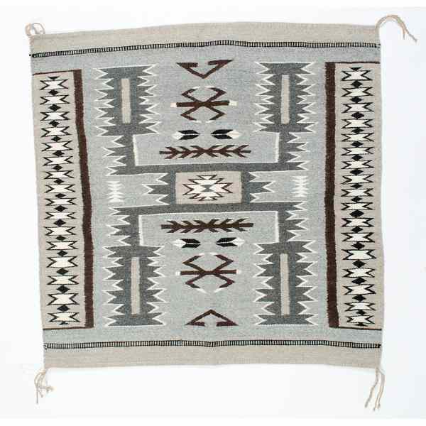 Appraisal: Dolly Morgan Navajo Storm Pattern Weaving softly woven in grays