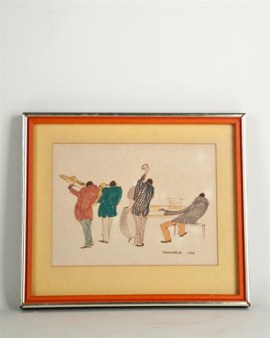 Appraisal: Rosenbaum Watercolor on Paper Jazz Quartet Signed and dated lower