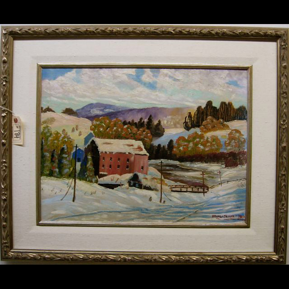 Appraisal: OLD MILL IN WINTER HAROLD JEMMETT TH CENTURY CANADIAN OIL